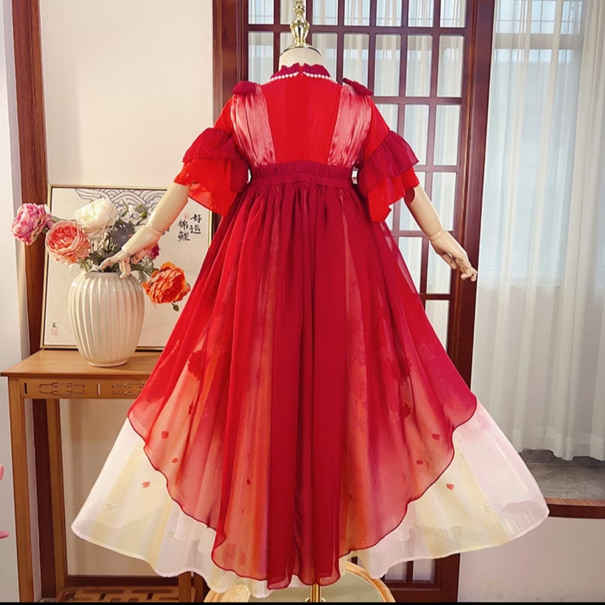 Peony Fairy (Red) Kids Hanfu Dress thumbnail 5