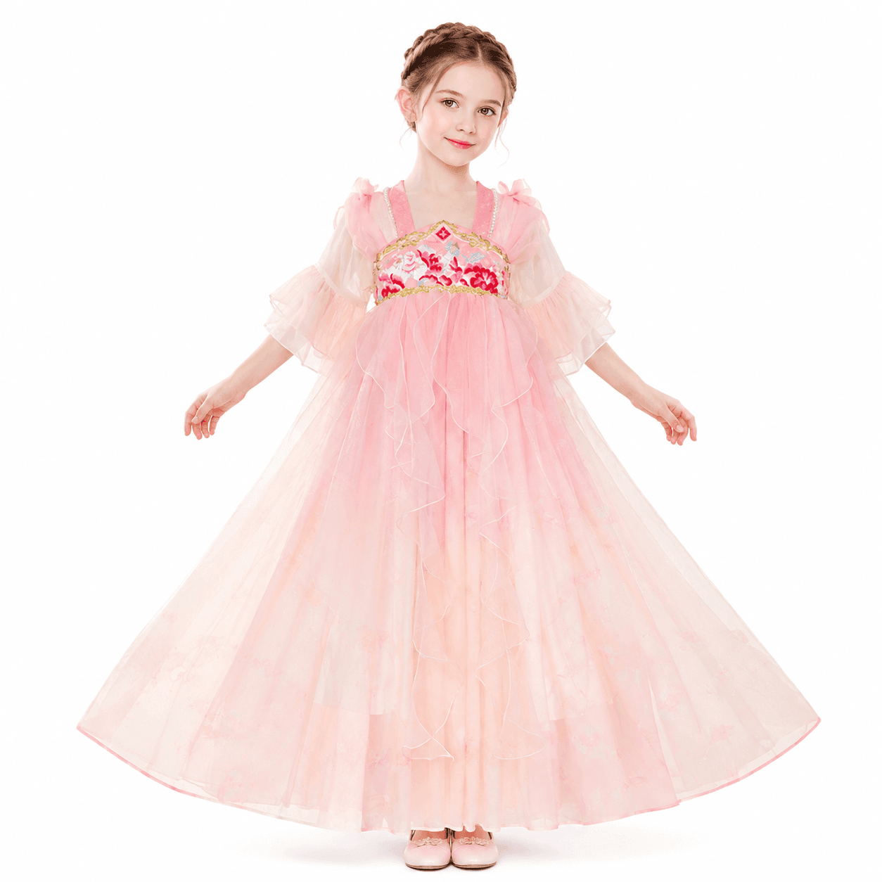 Peony Fairy (Pink) Kids Hanfu Dress