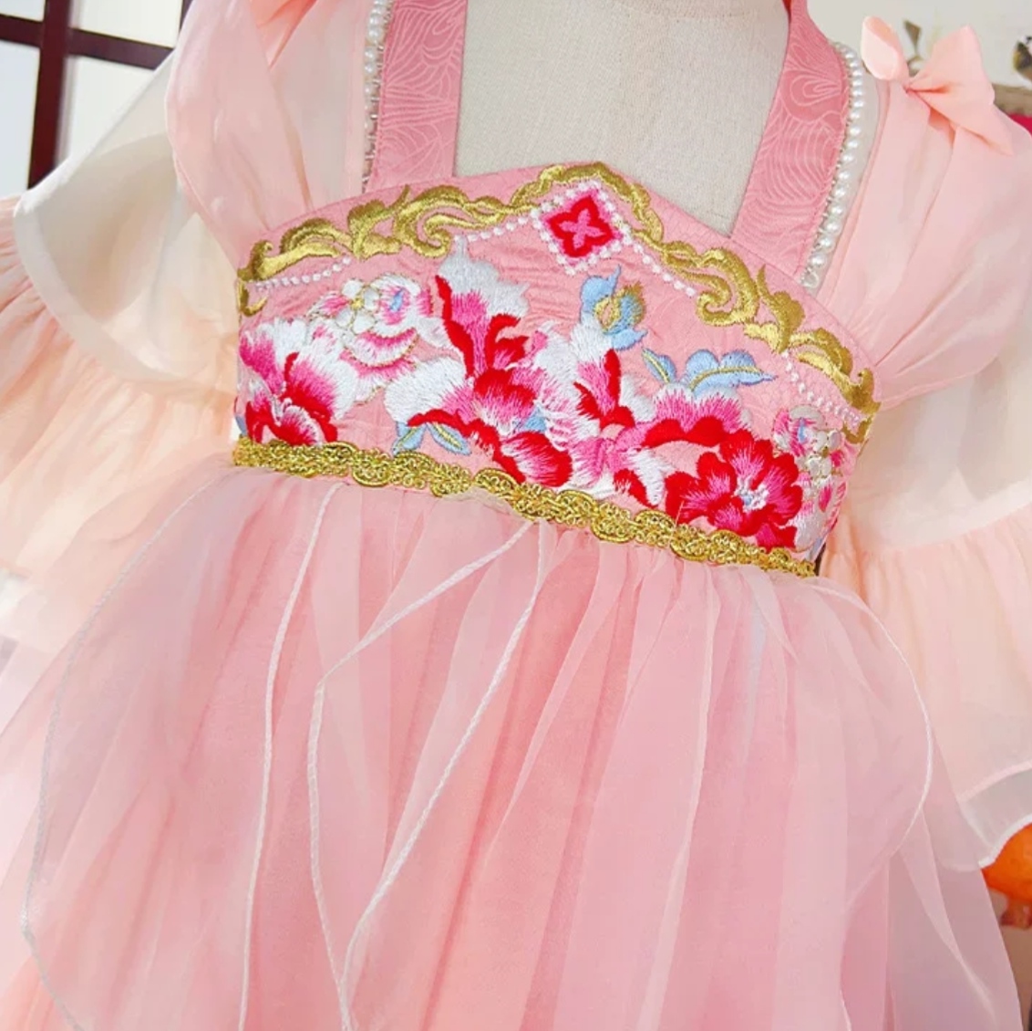 Peony Fairy (Pink) Kids Hanfu Dress thumbnail 3