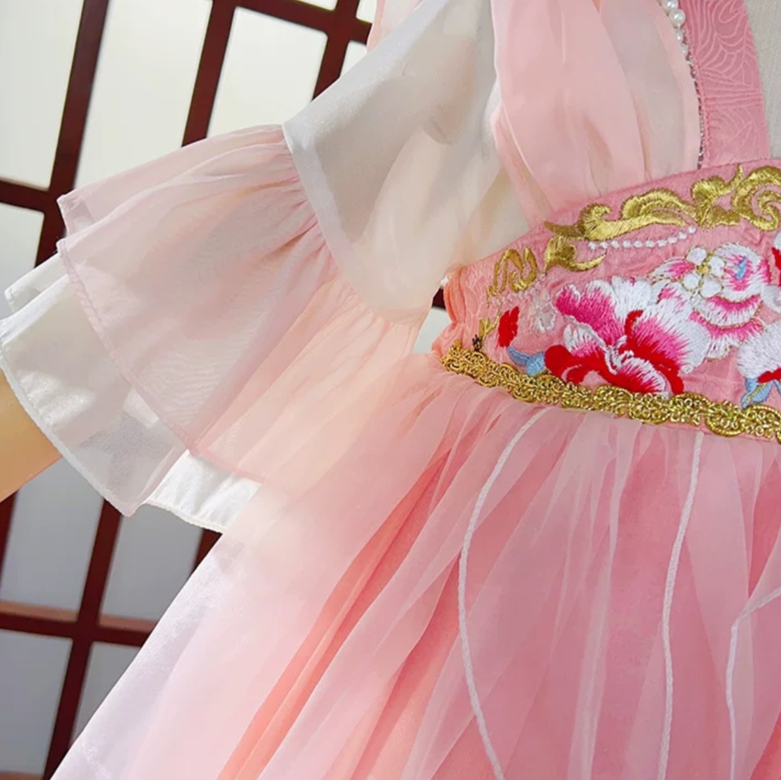Peony Fairy (Pink) Kids Hanfu Dress thumbnail 4