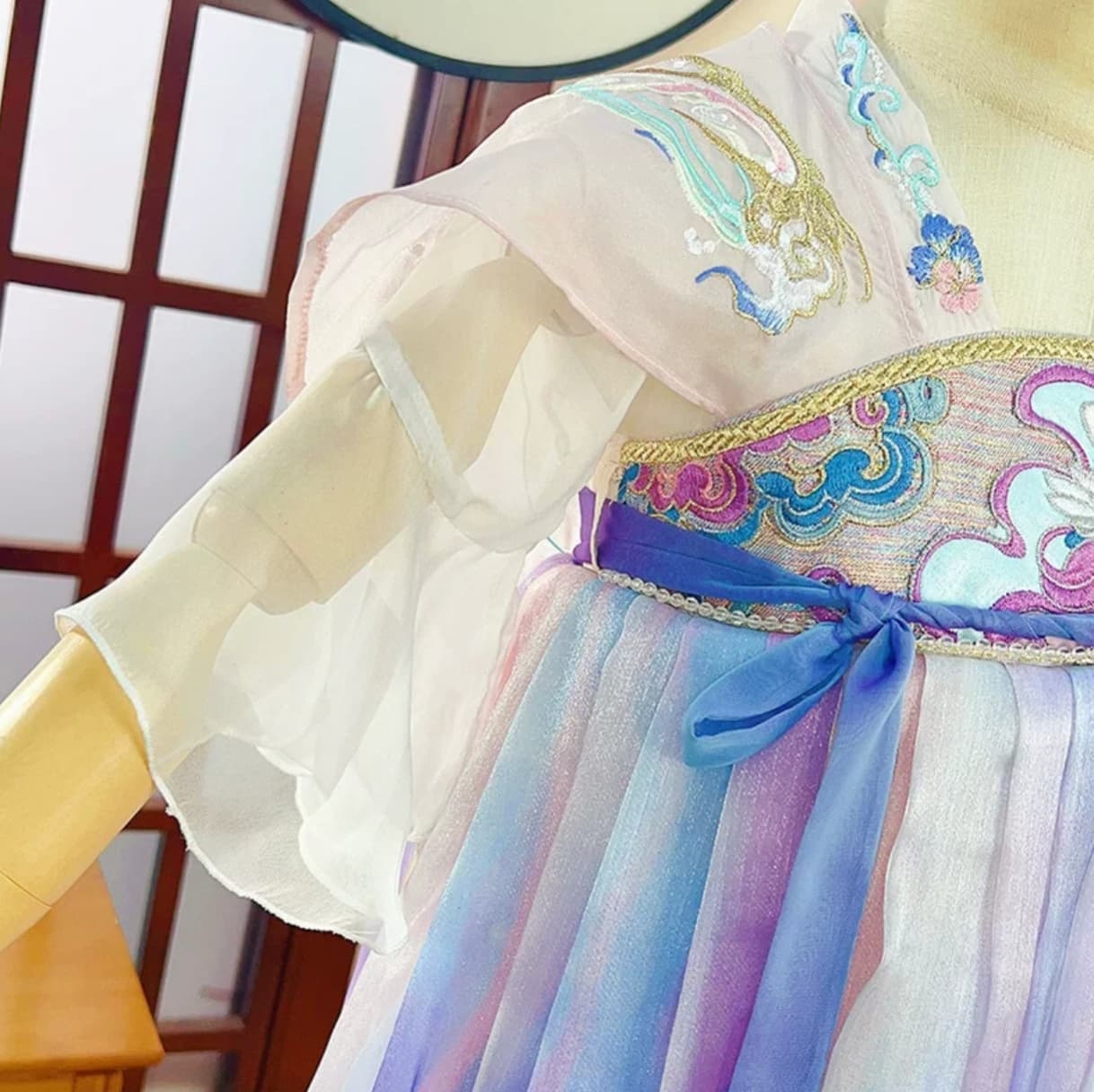 Tiangong Rabbit (Blue) Kids Hanfu Dress thumbnail 4