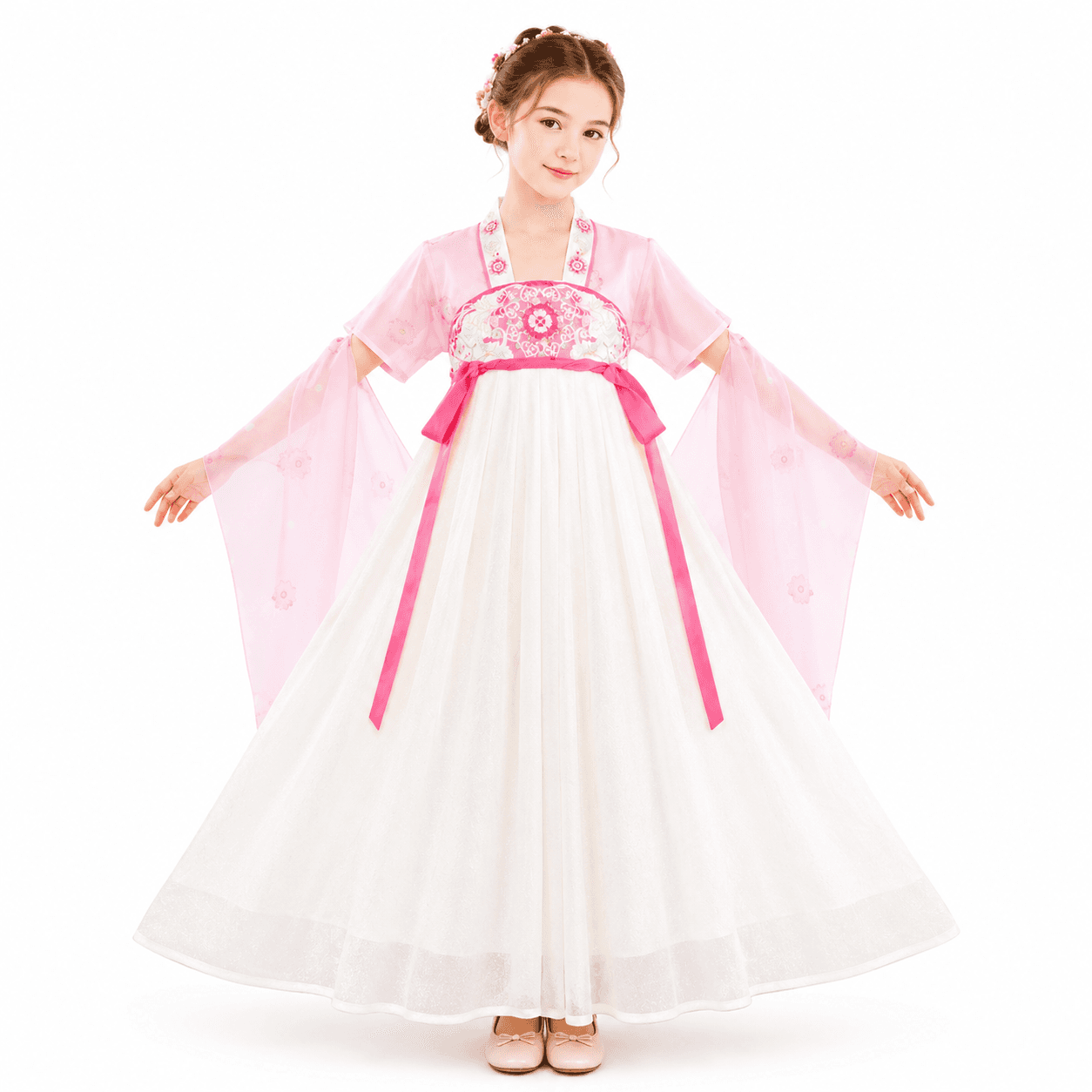 Tang Pattern (Pink) Kids Hanfu Dress