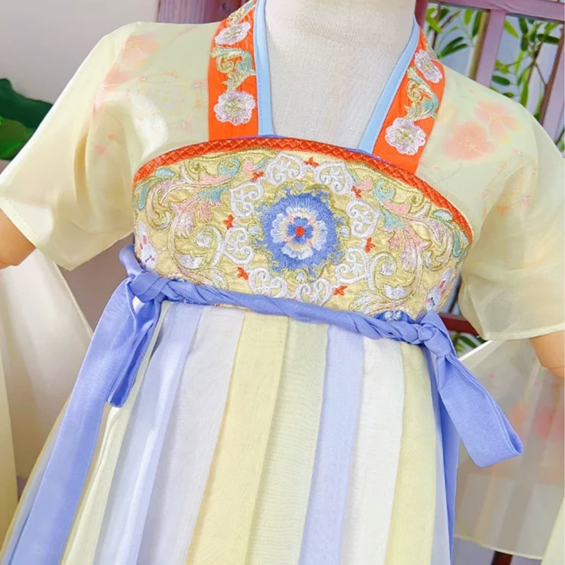 Tang Pattern (Purple Yellow) Kids Hanfu Dress thumbnail 3