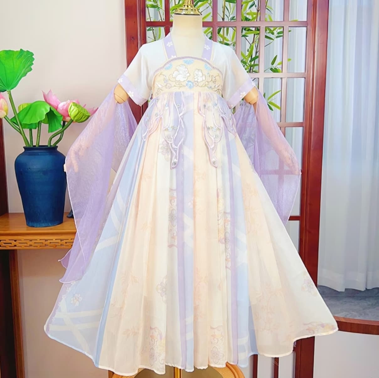Rabbit Elf (Light Purple) Kids Hanfu Dress alternate view