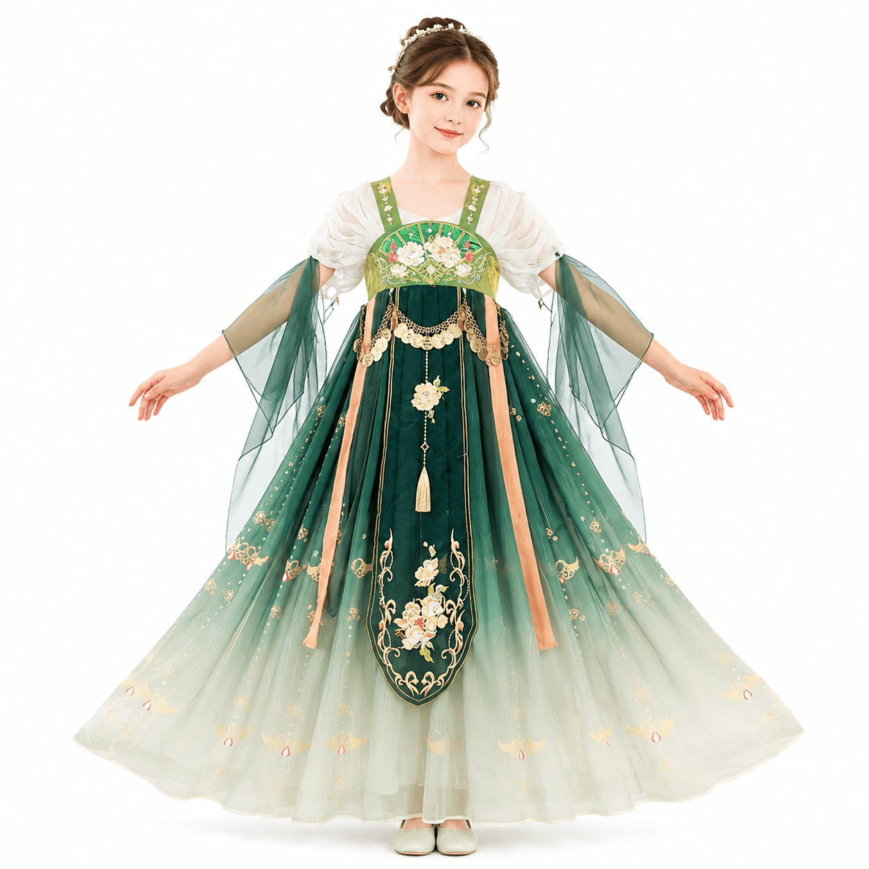 The Wizard of Oz (Dark Green) Kids Hanfu Dress