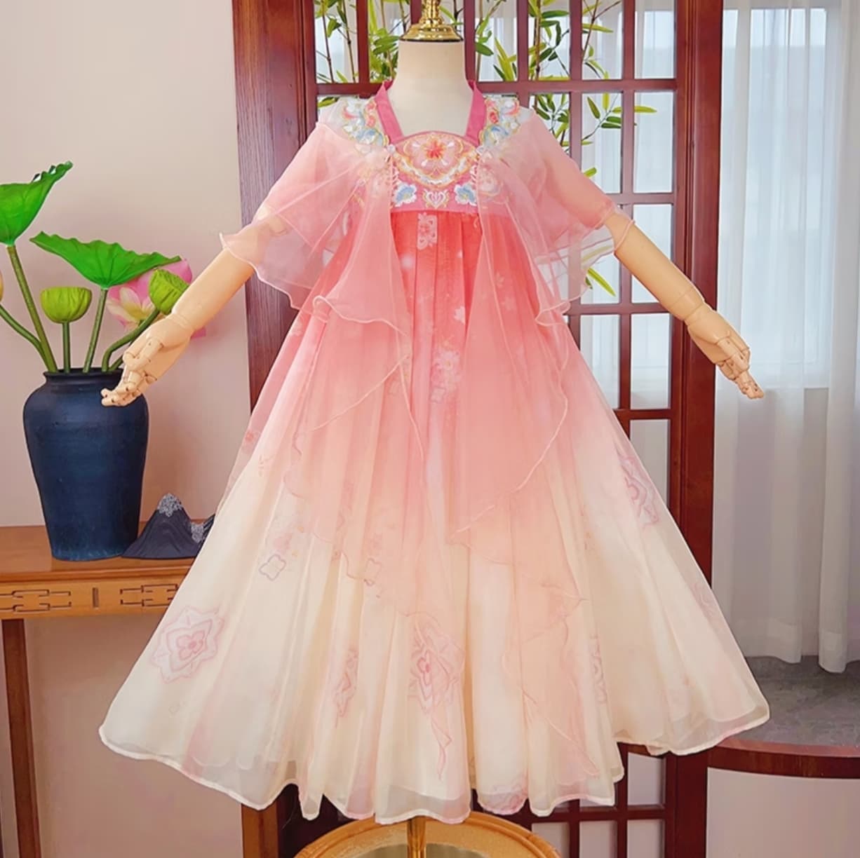 Flower Fairy (Pink) Kids Hanfu Dress alternate view