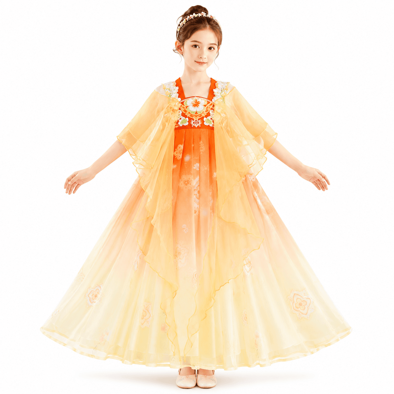 Flower Fairy (Yellow) Kids Hanfu Dress