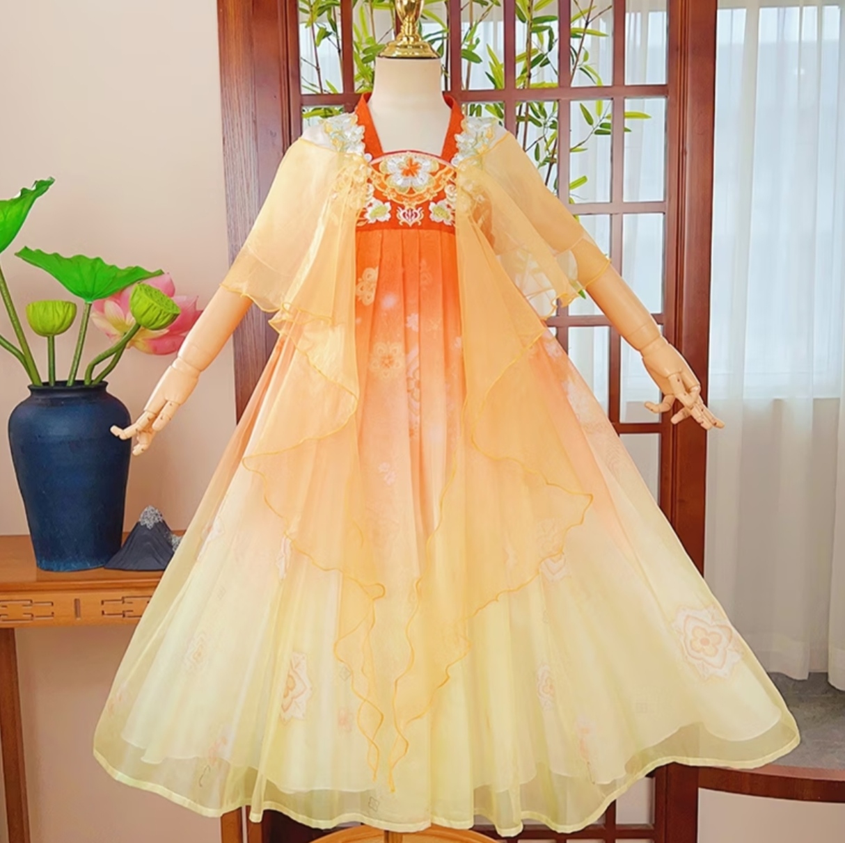 Flower Fairy (Yellow) Kids Hanfu Dress alternate view