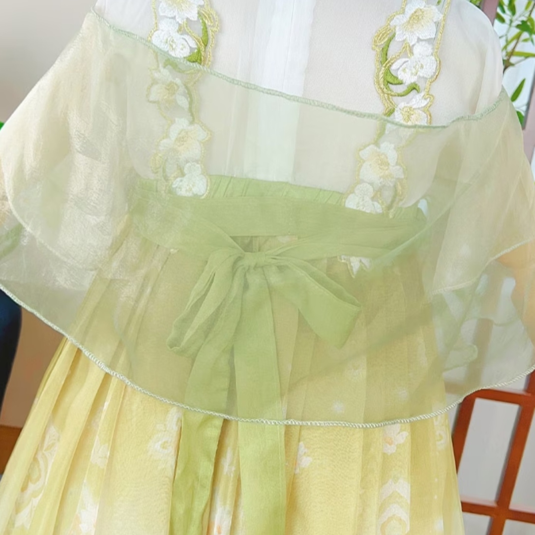 Flower Fairy (Green) Kids Hanfu Dress thumbnail 4
