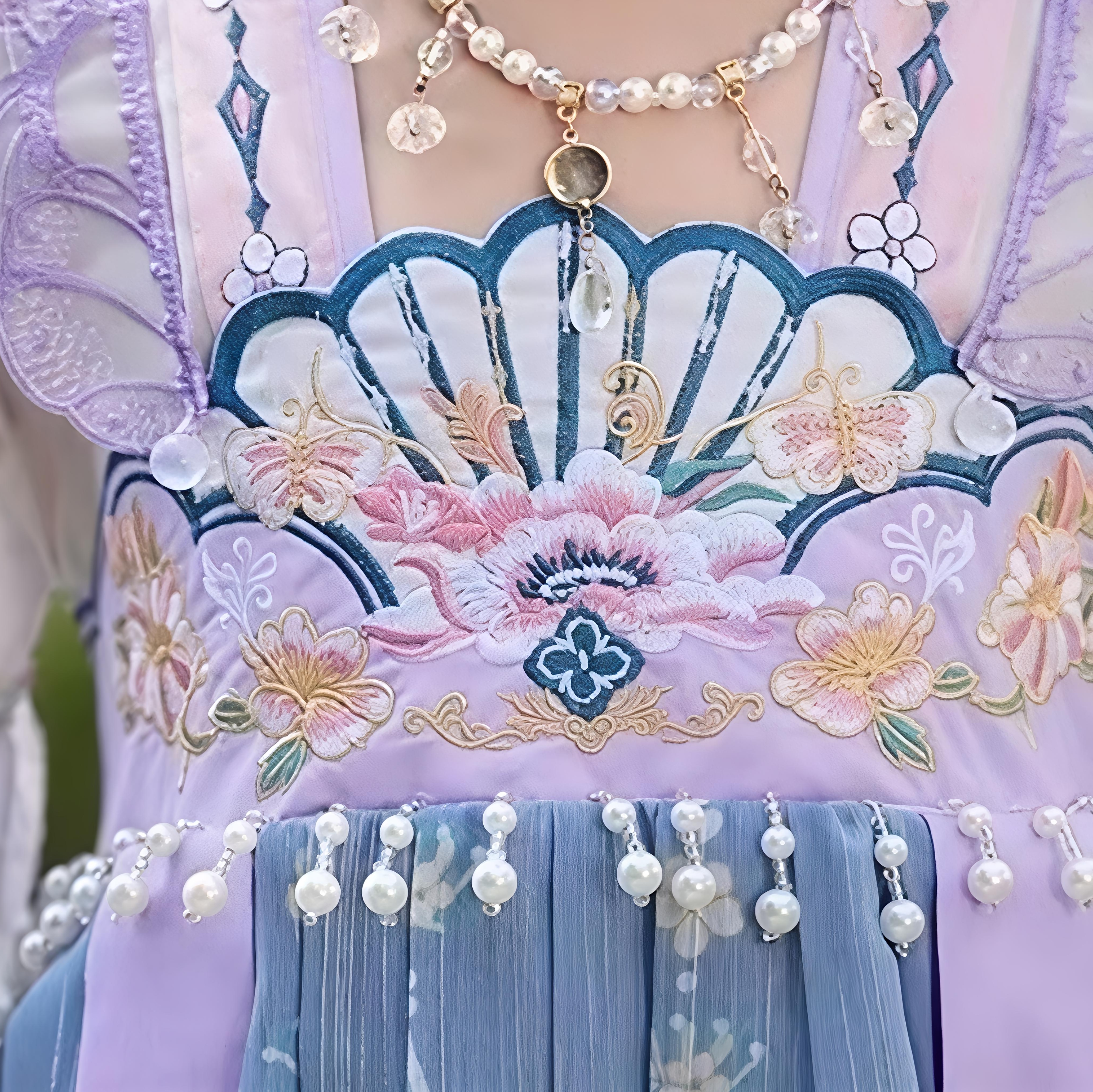 Butterfly Love Flower (Purple) Kids Hanfu Dress thumbnail 3