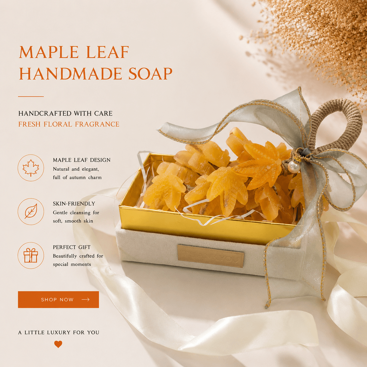 Yellow Autumn Leaf Artisan Soap alternate view