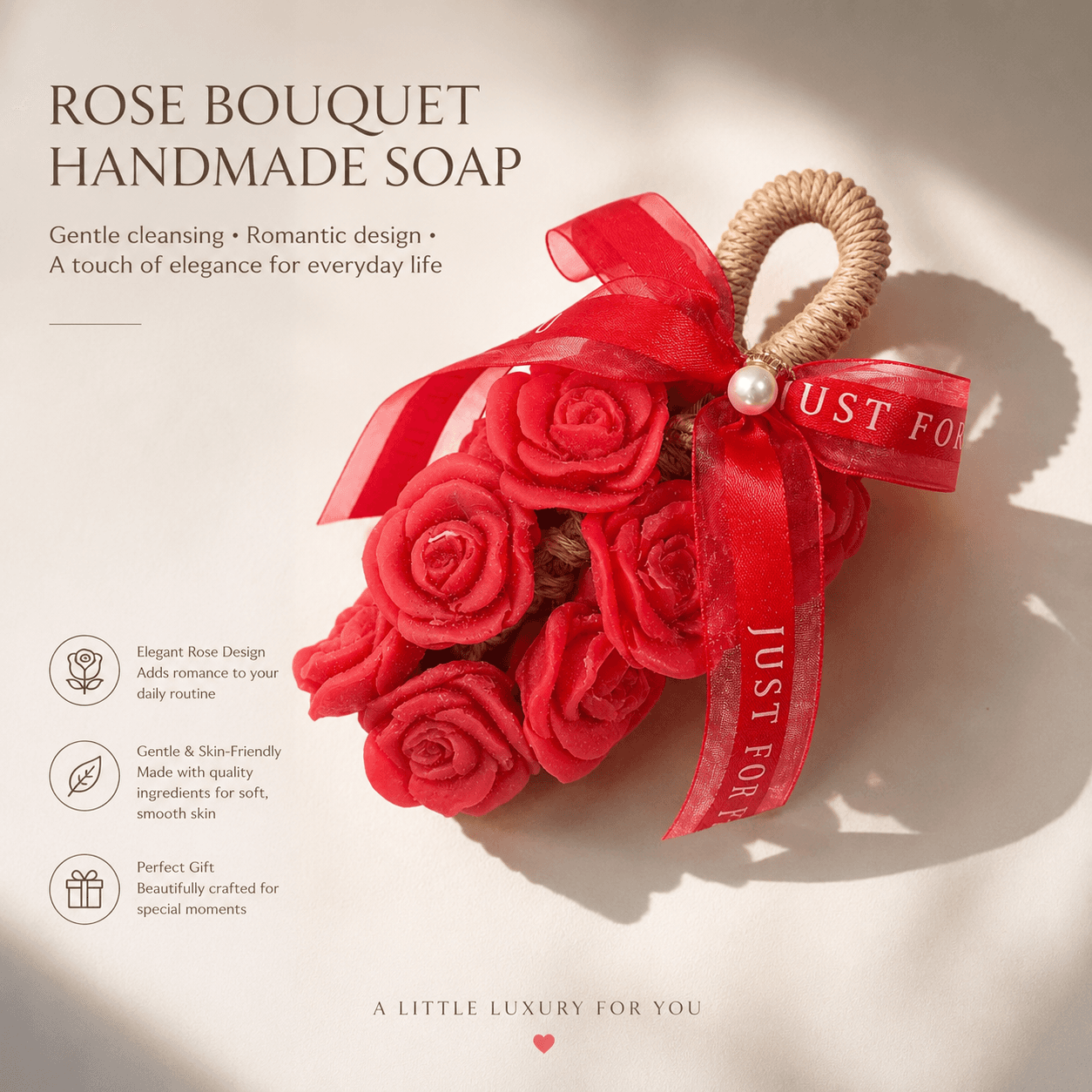 Red Rose Bouquet Artisan Soap thumbnail 3