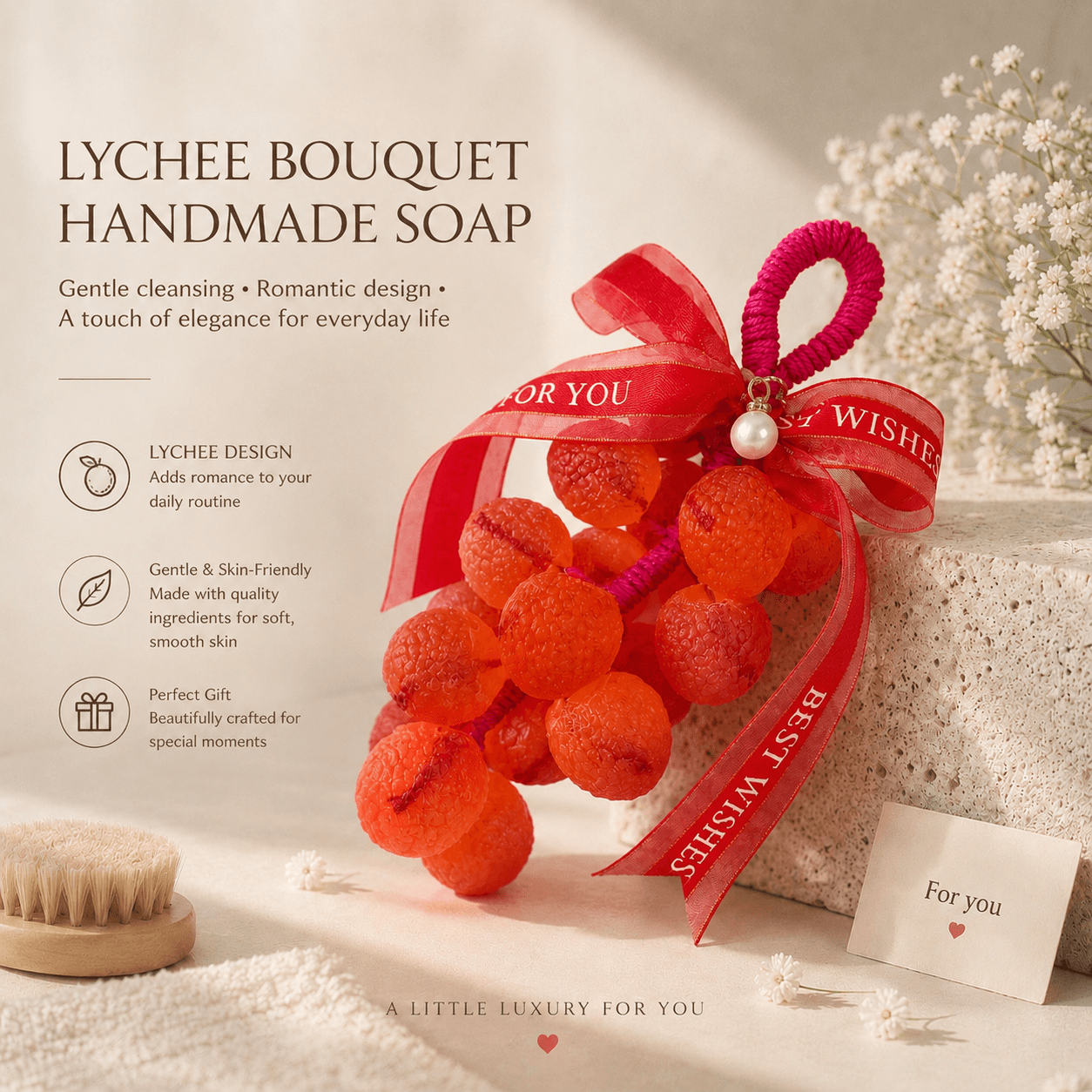 Red Lychee Cluster Artisan Soap alternate view