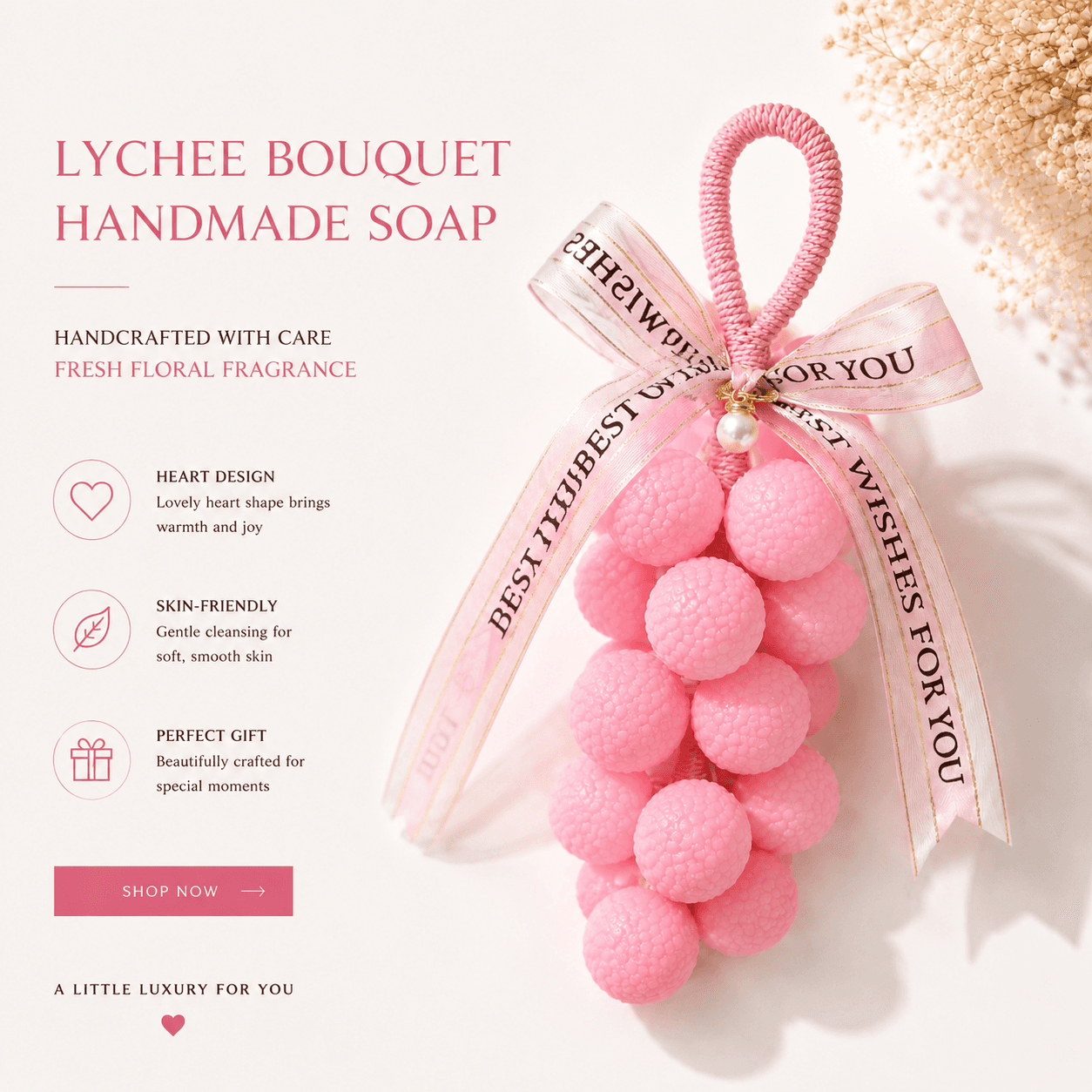 Pink Lychee Cluster Artisan Soap alternate view