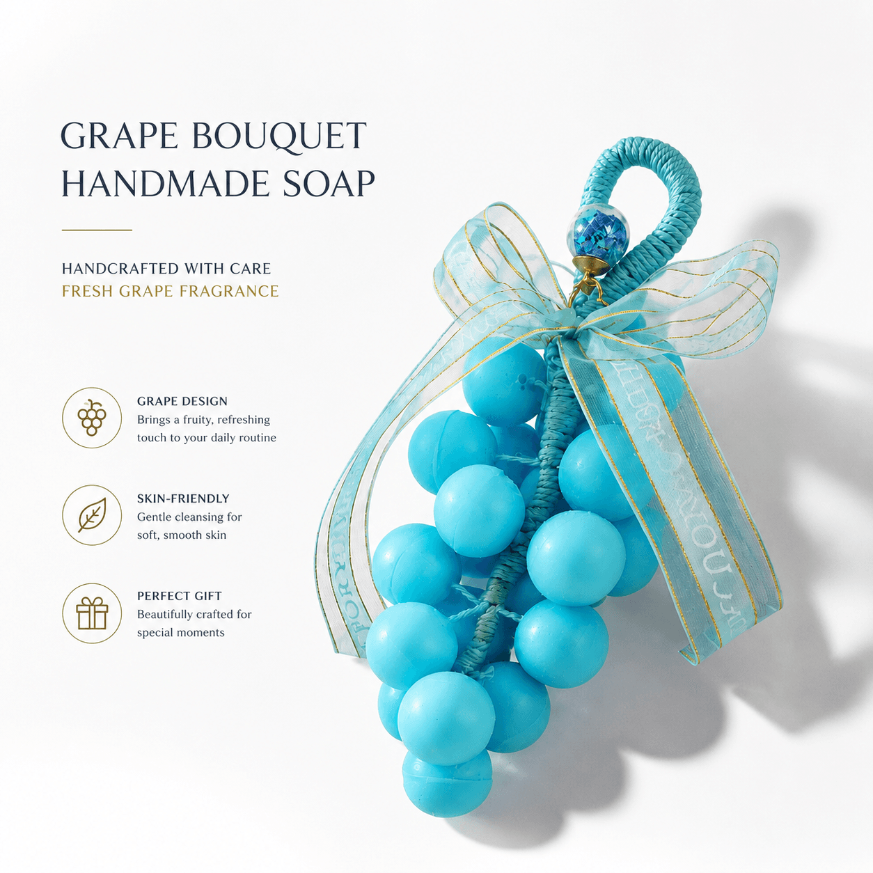 Blue Grape Cluster Artisan Soap thumbnail 4