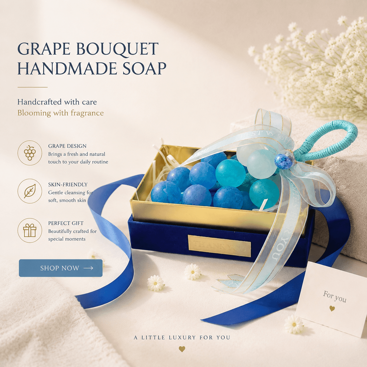 Gradient Blue Grape Cluster Artisan Soap thumbnail 3